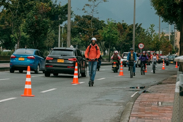 Temporary bike lanes in Bogota